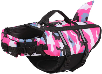Shark Fin Dog Life Vest - Camouflage Swimwear