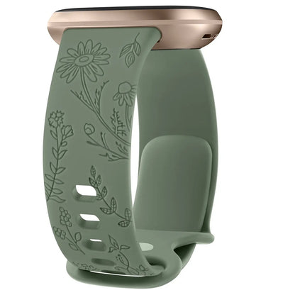 Fitbit Versa & Sense Silicone Band - Durable Floral Design