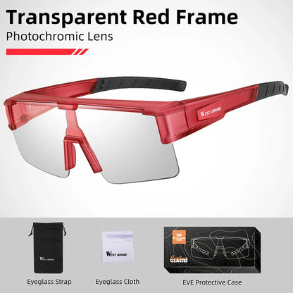 WEST BIKING Cycling Glasses Photochromic UV400 Protection