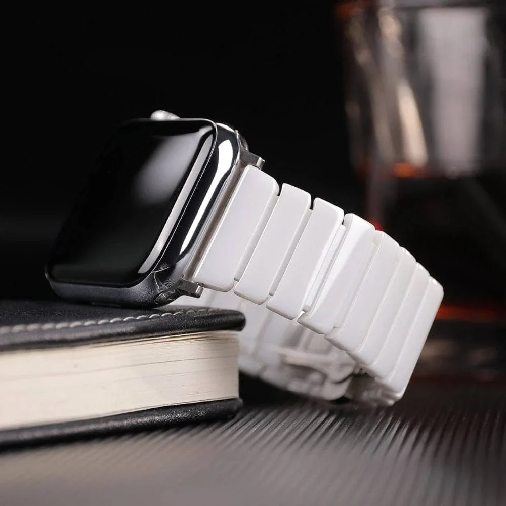 Apple Watch Ceramic Strap - Premium Stainless Steel Clasp