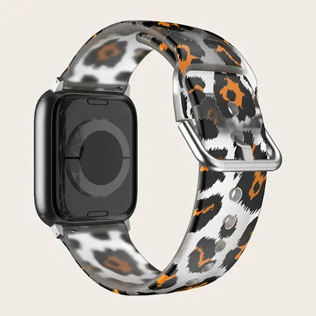 Apple Watch Patterned & Clear Silicone Band with Buckle