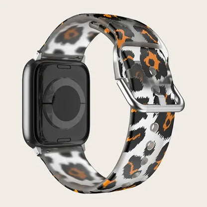 Apple Watch Patterned & Clear Silicone Band with Buckle