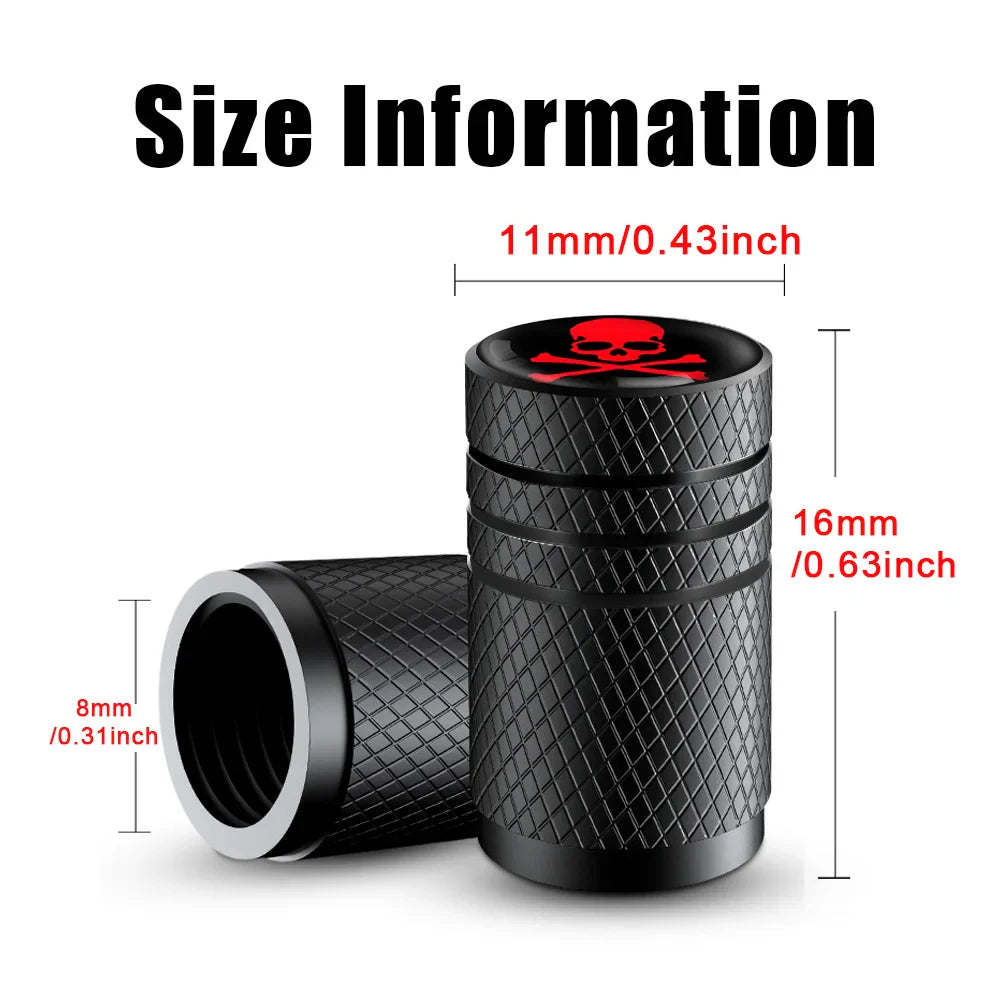 4PCS Skull Valve Stem Caps