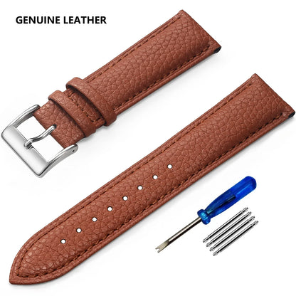 Samsung Galaxy Watch 7, 6, 5, 4 & FE Grained Leather Band, Spring Bars & Tool