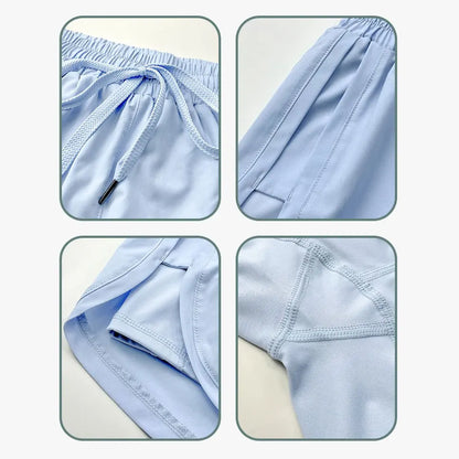 2-in-1 Women's Running Yoga Shorts with Compression Liner