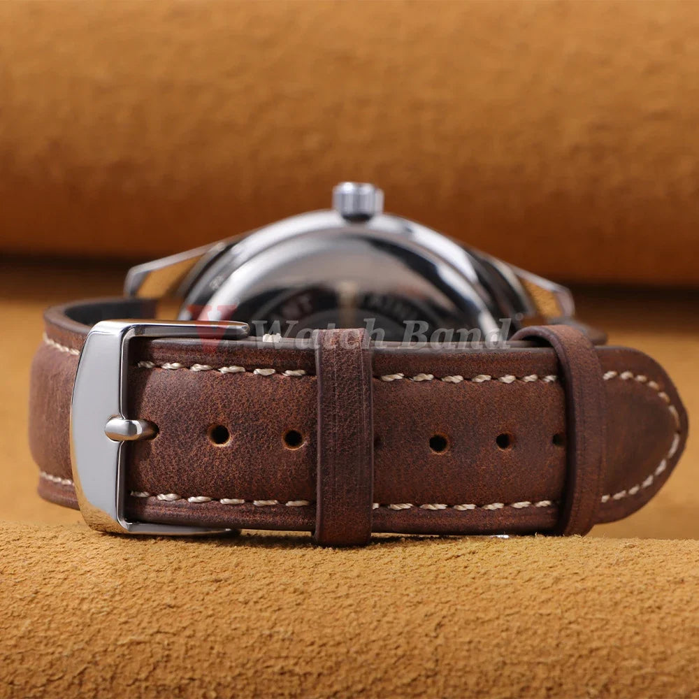 Samsung Galaxy Watch 7, 6, 5, 4 & FE Vintage Stitched Leather Band