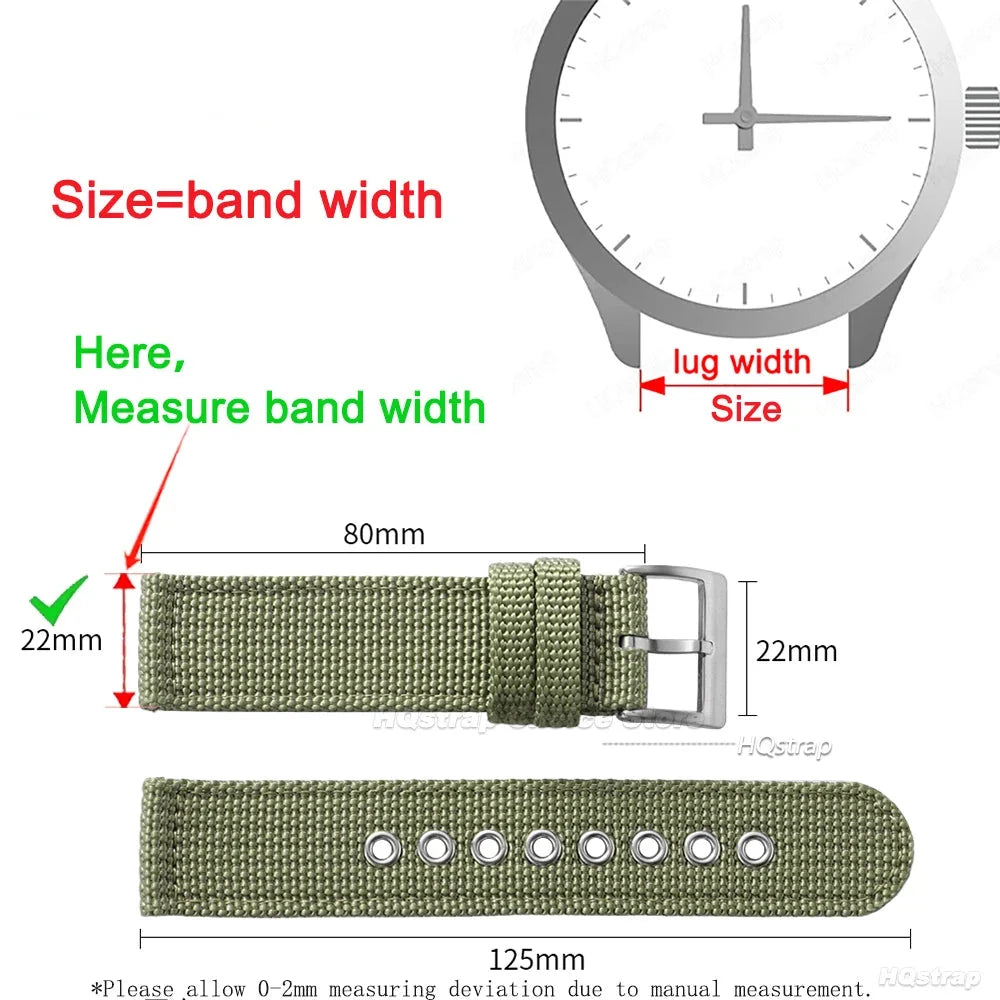Samsung Galaxy Watch 7, 6, 5, 4 & FE Nylon Canvas Band