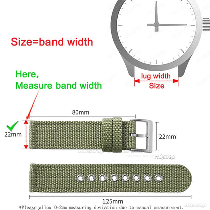 Samsung Galaxy Watch 7, 6, 5, 4 & FE Nylon Canvas Band