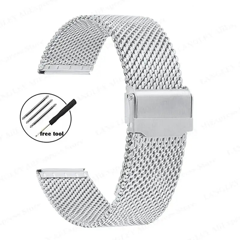 TicWatch Pro 5, Pro 3 & E3 Milanese Mesh Band with Adjustable Clasp
