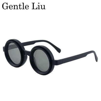 ND9 Adjustable Dimming Polarized Round Sunglasses Men 2026 Luxury Brand Punk Fishing Sun Glasses Outdoor Eyewear UV400 Shades