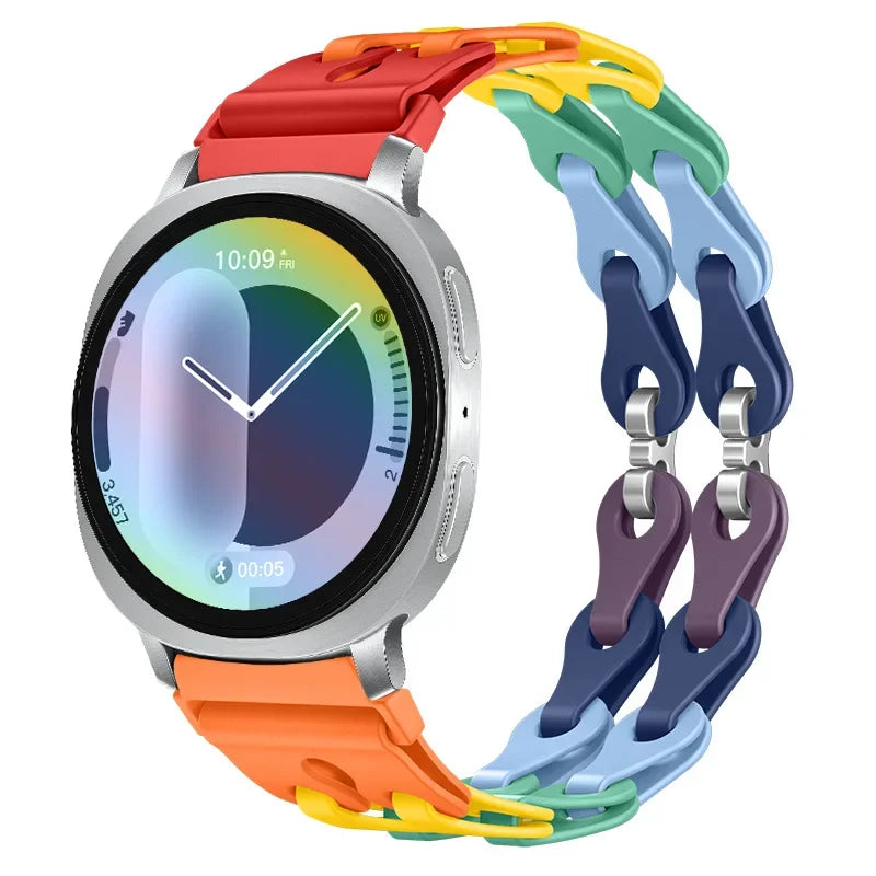 Samsung Galaxy Watch8, 9 & Ultra Silicone Chain Link Band
