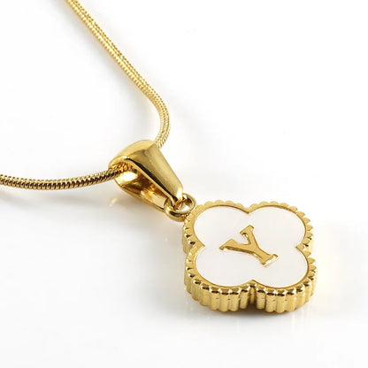 Lucky Clover Stainless Steel Pendant Necklace