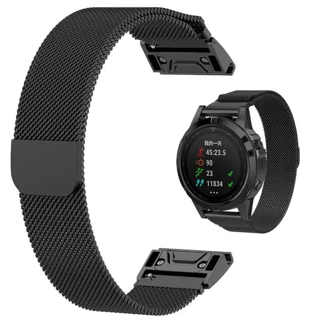 Garmin QuickFit 22/26mm Magnetic Metal Mesh Band, 4 Finishes
