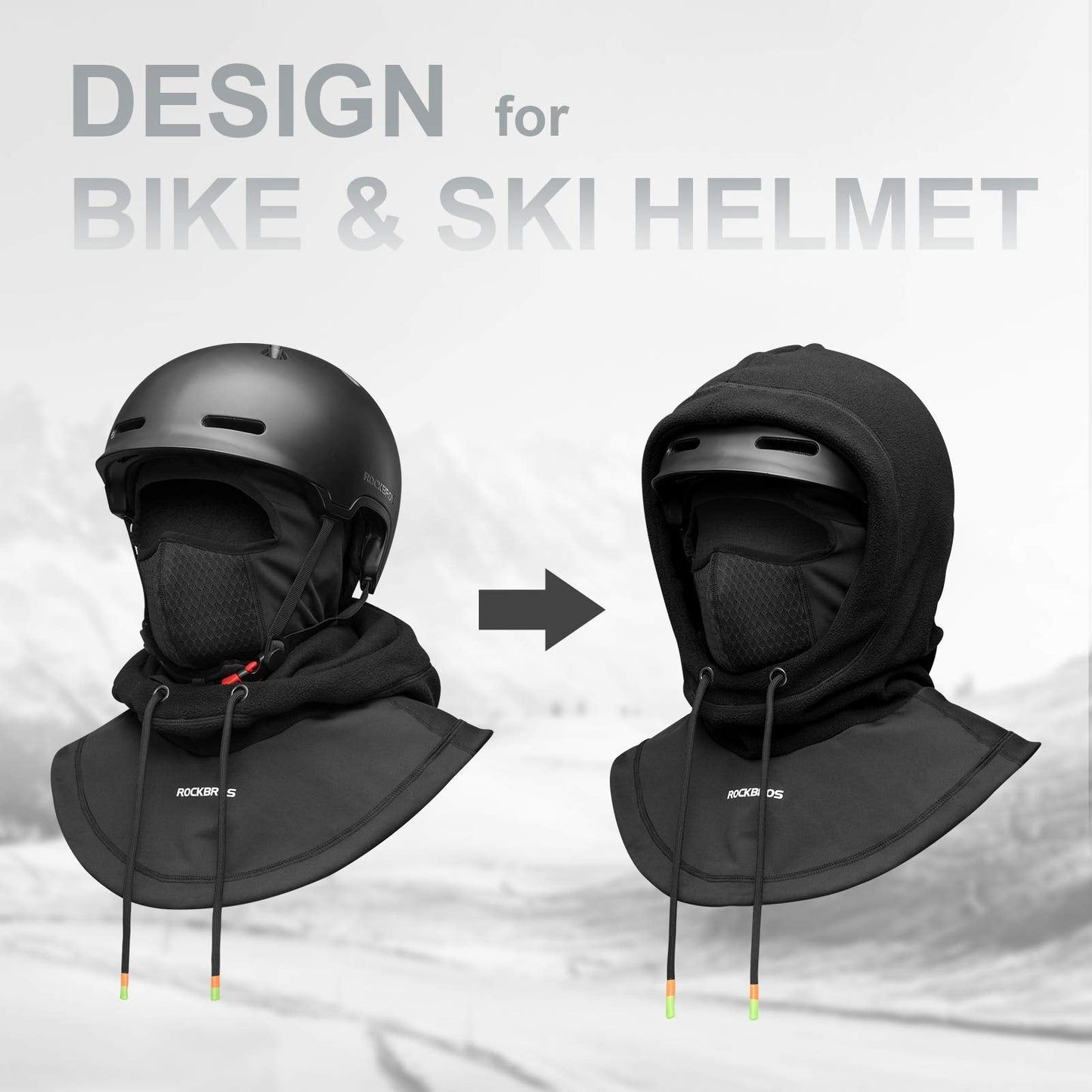 ROCKBROS Ski Balaclava Thermal Fleece Balaclava for Cold Weather Winter Men - Triathlete Store