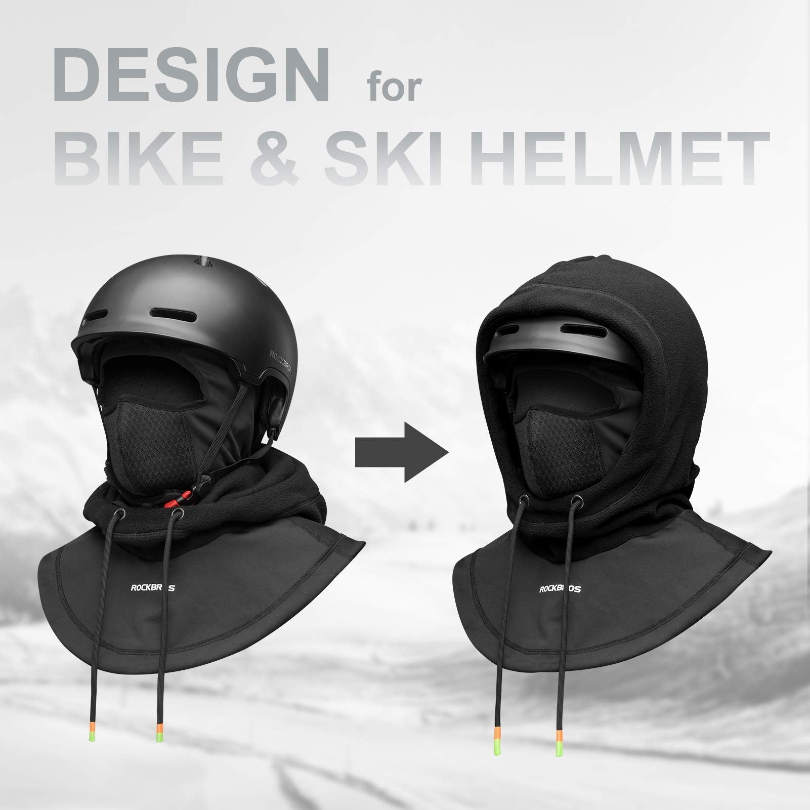 ROCKBROS Ski Balaclava Thermal Fleece Balaclava for Cold Weather Winter Men - Triathlete Store