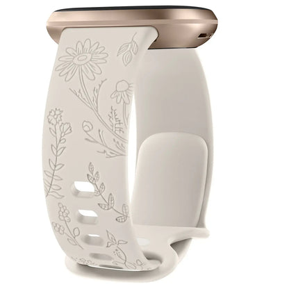 Fitbit Versa & Sense Silicone Band - Durable Floral Design