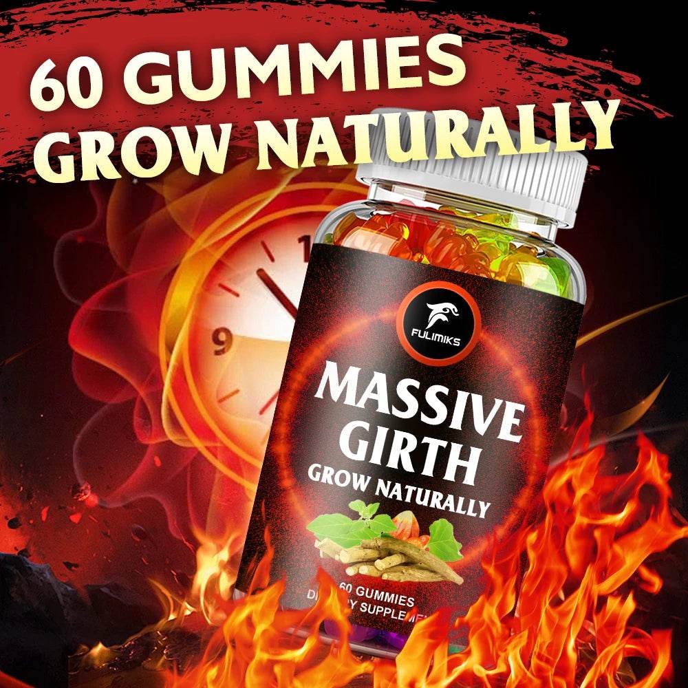 Massive Girth Men's Gummies High-Performance Extract - Energy, Stamina, Natural Grow Gummies