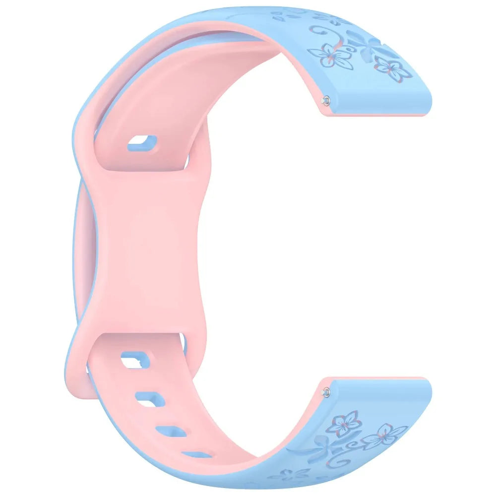 Samsung Galaxy Watch 7, 6, 5, 4 & FE Floral Engraved Silicone Band