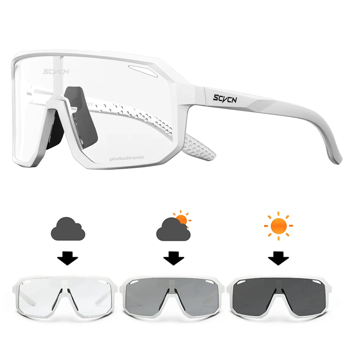 Scvcn-New Sunglasses Photochromic Cycling Glasses for Men Bicycle Mountain Bike Cycling Goggles UV400 MTB Polarized Road Women