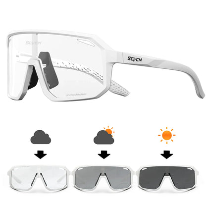 SCVCN Men Hiking Bicycle Photochromic Sunglasses Cycling Glasses Women Sports UV400 Mtb Driving Bike Glasses Outdoor Climbing