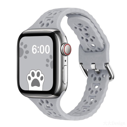 Cat Paw Print Silicone Band for Apple Watch | Series 11, 10, Ultra & More