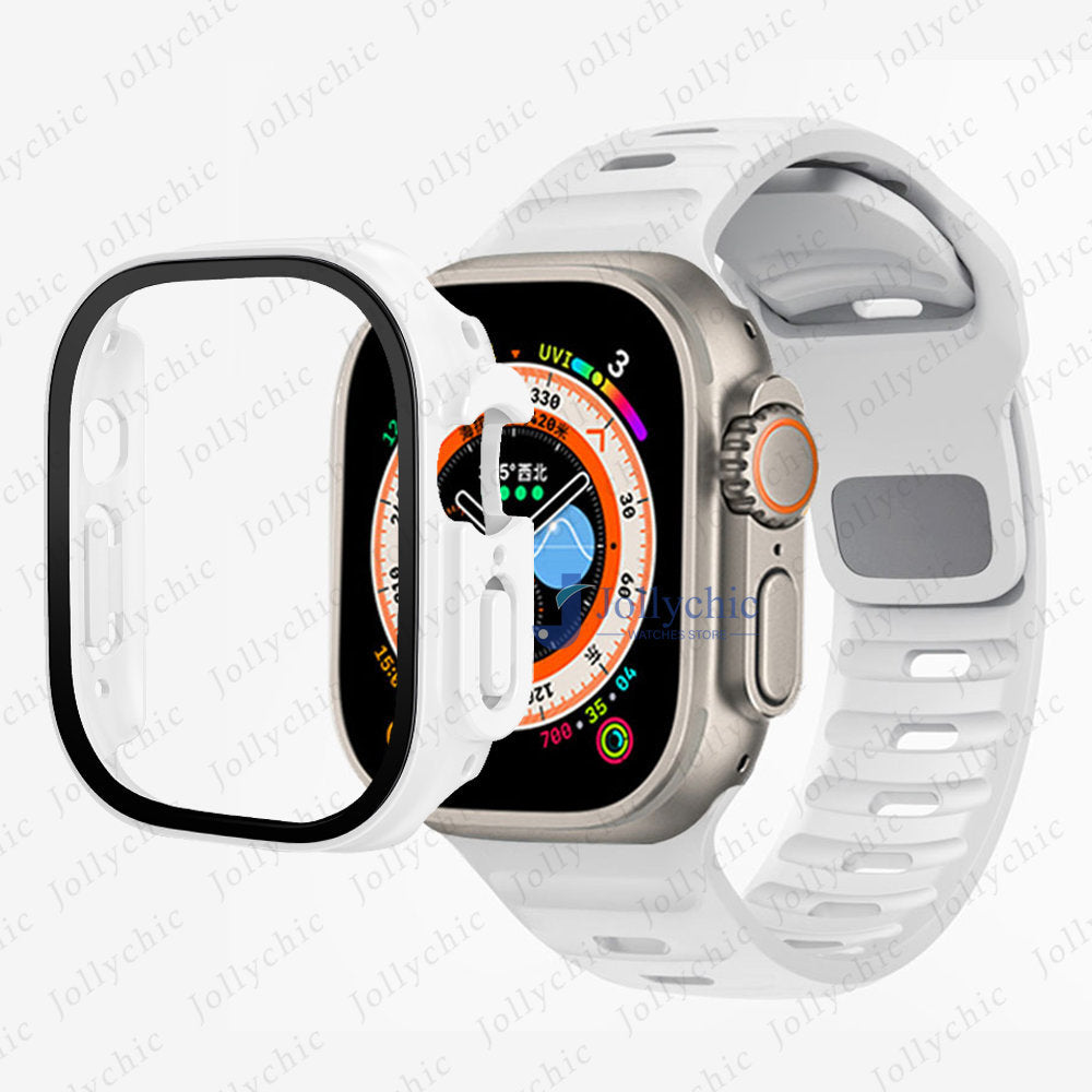 Silicone Sport Band+Case for Apple Watch Ultra Band Case Strap