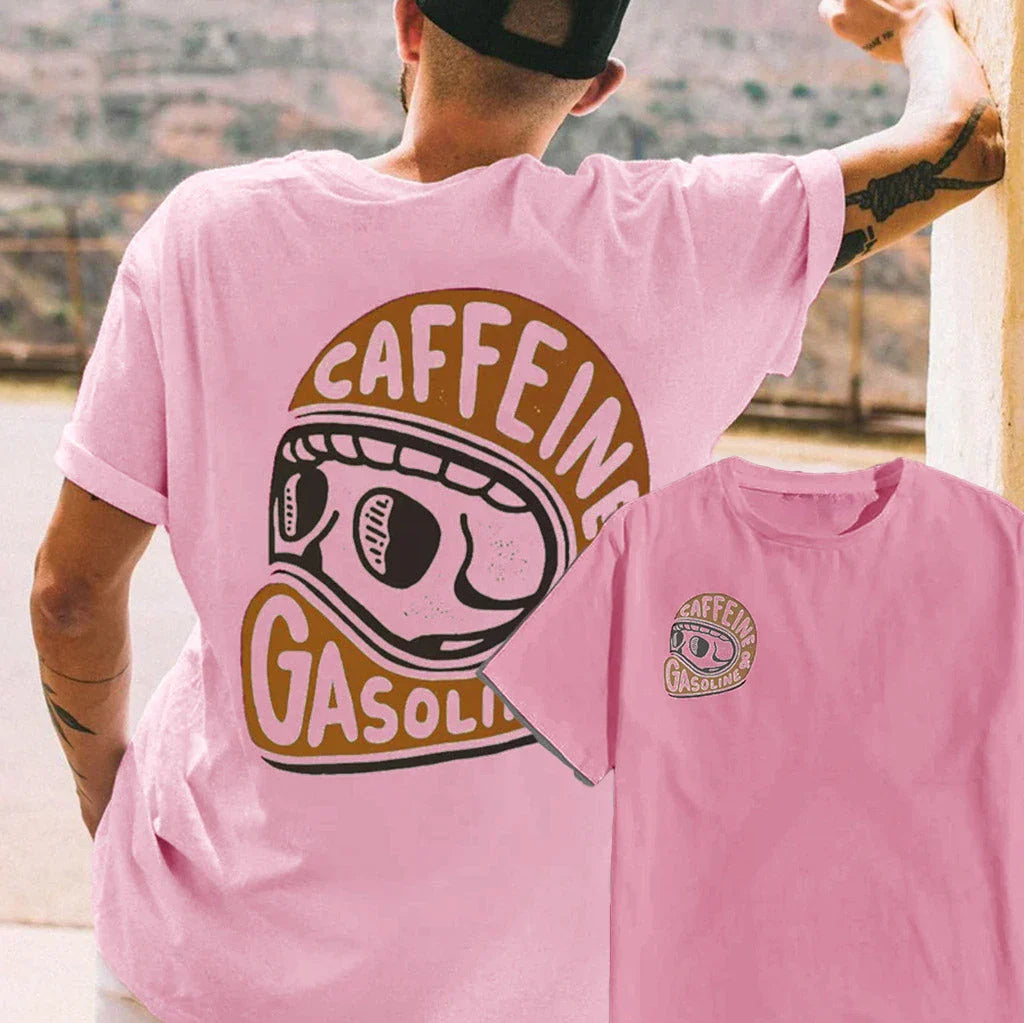 Caffeine & Gasoline Graphic Cotton T-shirt Unisex