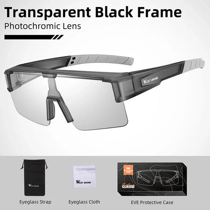 WEST BIKING Cycling Glasses Photochromic UV400 Protection