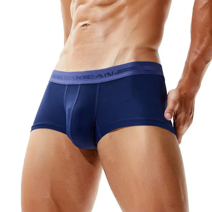 SEOBEAN Men’s Low-Waist Boxers with Contour Pouch – Nylon Spandex Blend