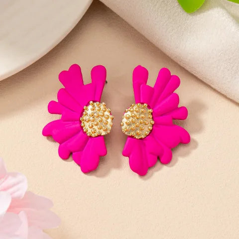 Simple Colorful  Flower Stud Earrings