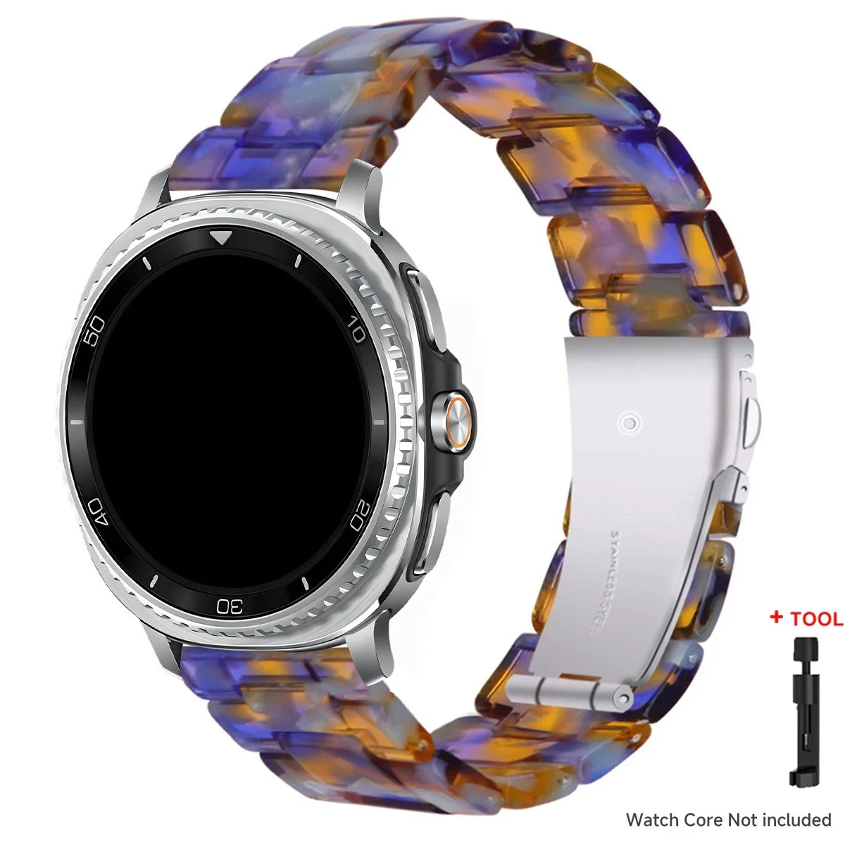 Samsung Galaxy Watch8, 9 & Ultra Resin Link Band, 40 Patterns