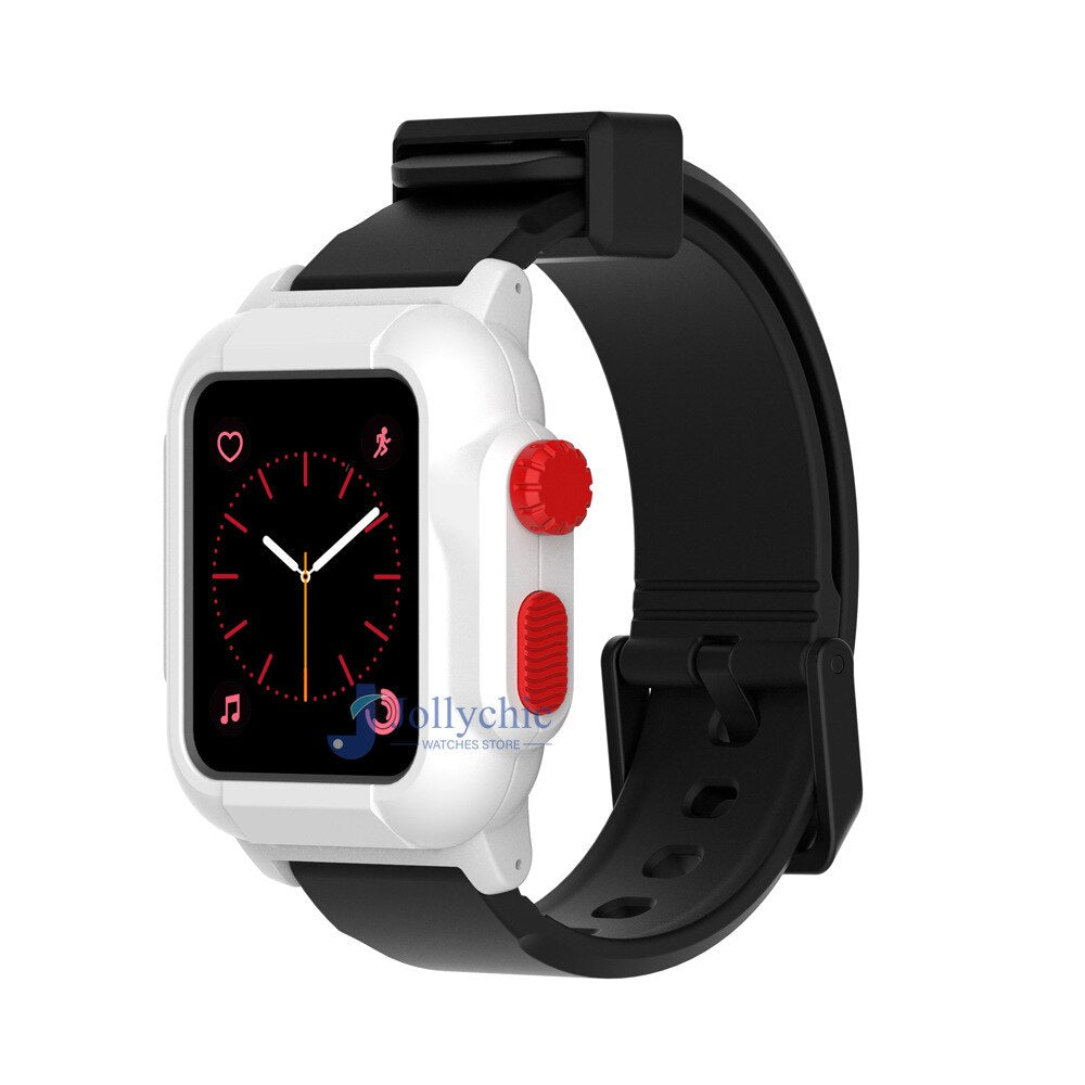 Silicone Band+Case For Apple Watch Strap