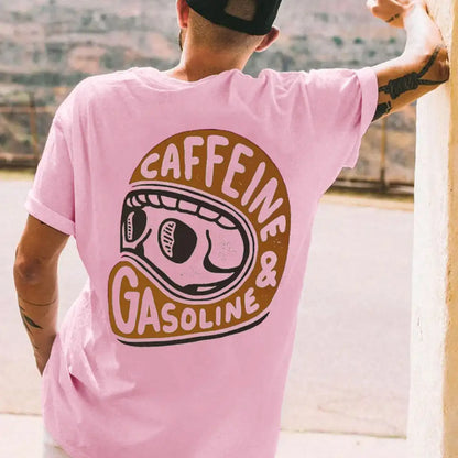 Caffeine & Gasoline Graphic Cotton T-shirt Unisex