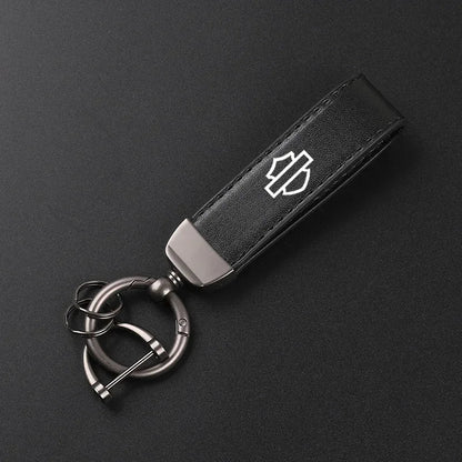 High-Grade Suede Leather Motorcycle Keychain