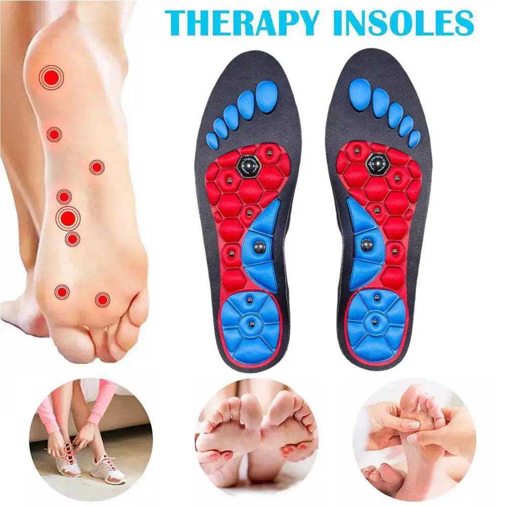 1 Pair High-end Acupressure Foot Insoles for Men Women Orthopedic Gel Magnetic Shoe Inserts Magnet Technology Support Insole