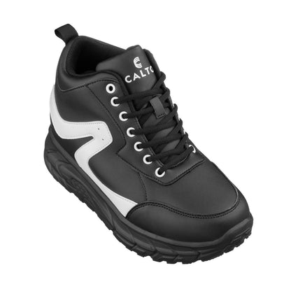 CALTO - S22772 - 4 Inches Taller (Black/White) - Hiking Style Boots - Triathlete Store