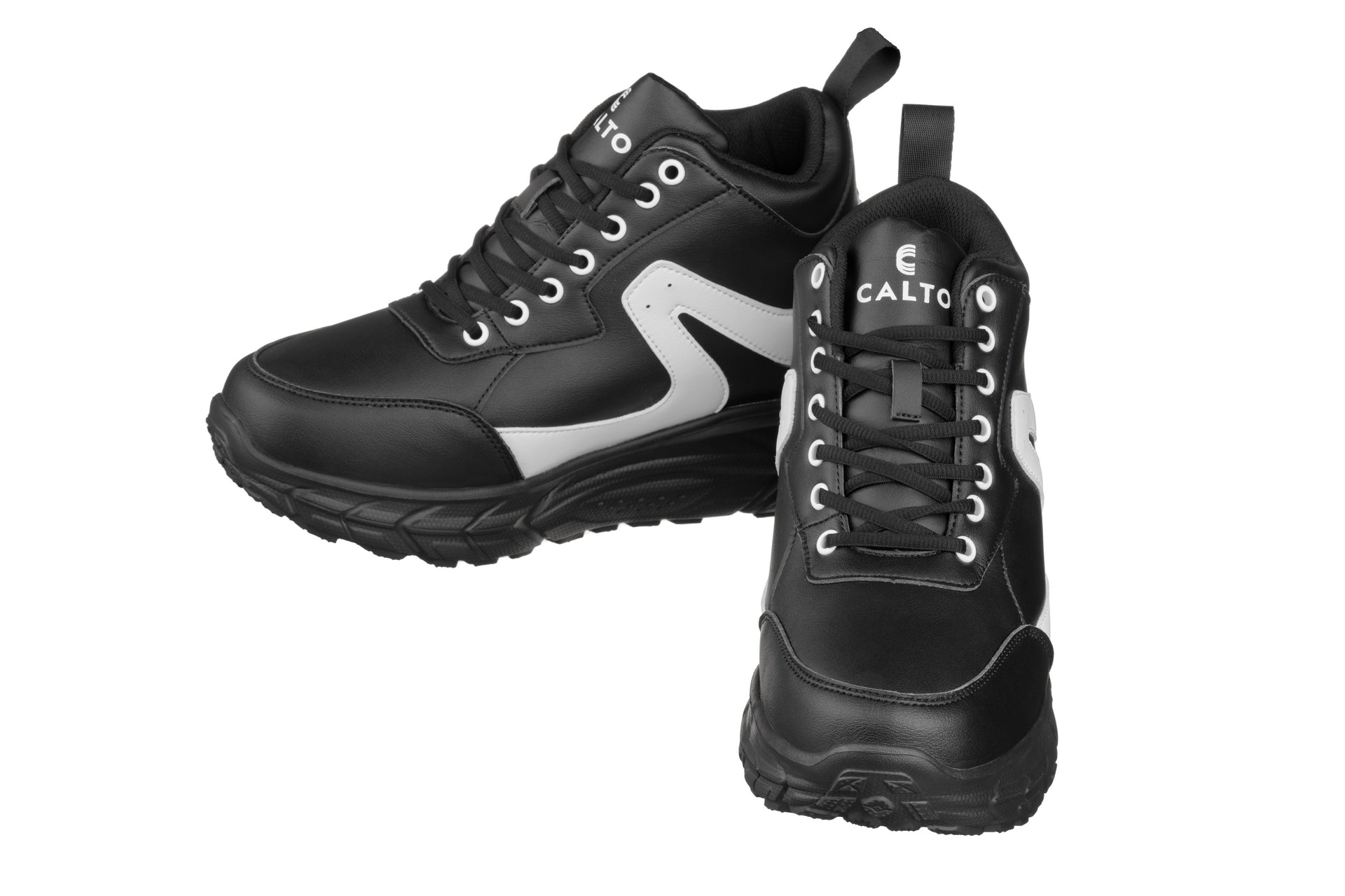 CALTO - S22772 - 4 Inches Taller (Black/White) - Hiking Style Boots - Triathlete Store