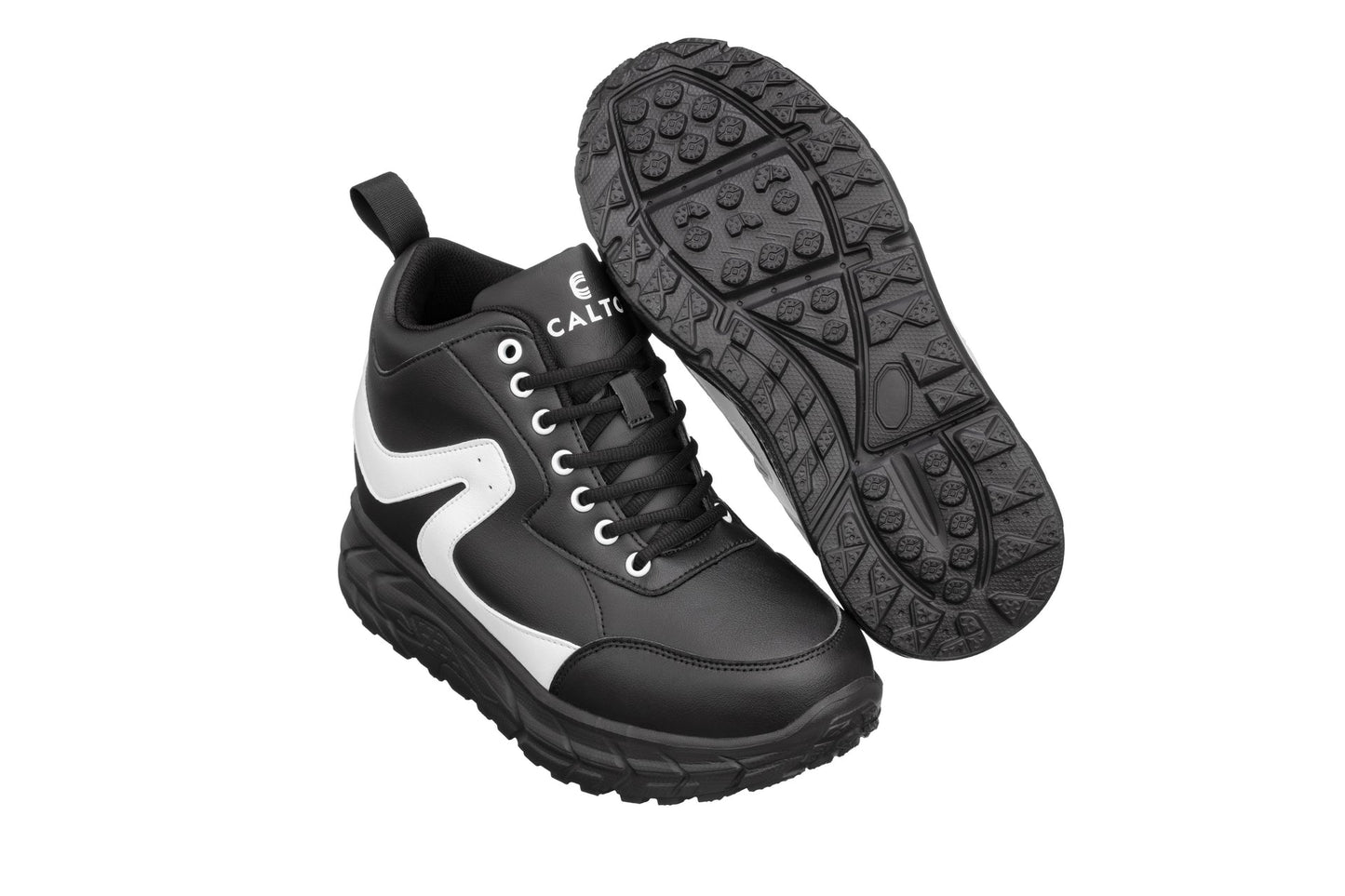 CALTO - S22772 - 4 Inches Taller (Black/White) - Hiking Style Boots - Triathlete Store