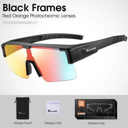 WEST BIKING Cycling Glasses Photochromic UV400 Protection