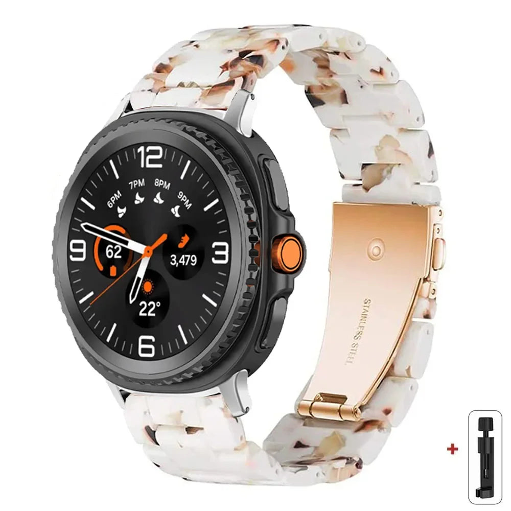 Samsung Galaxy Watch8, 9 & Ultra Resin Link Band, 40 Patterns