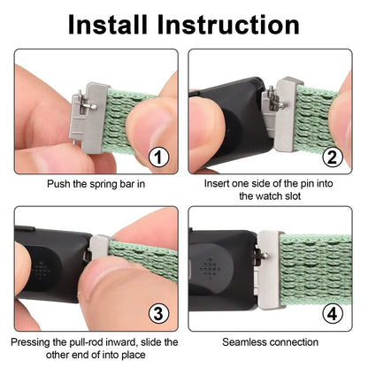 Fitbit Inspire 2, 1, HR Nylon Velcro Band - Versatile Strap