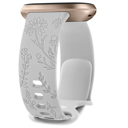 Fitbit Versa & Sense Silicone Band - Durable Floral Design