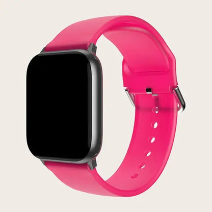 Apple Watch Patterned & Clear Silicone Band with Buckle
