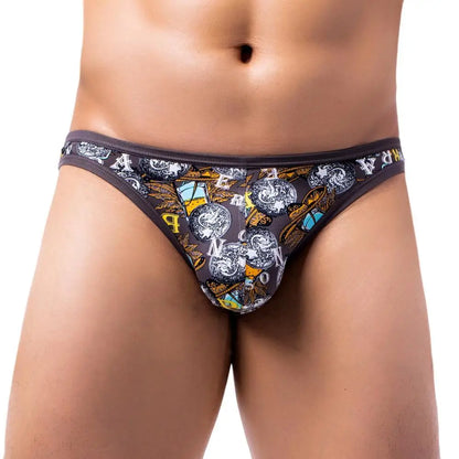 BRAVE PERSON Sexy Men Underwear Briefs Nylon Print Underpants Male Panties Sexy Bikini Briefs for Man New Arrival