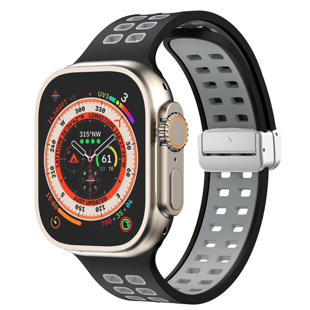 Magnetic Buckle Silicone Apple Watch Band Series 11/10/9/8/7/6/5/4/ SE / Ultra 1/2/3