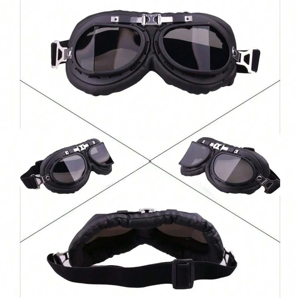 Motorcycle Leather Retro Goggles