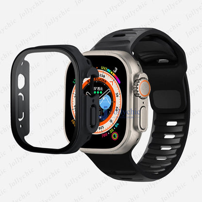 Silicone Sport Band+Case for Apple Watch Ultra Band Case Strap