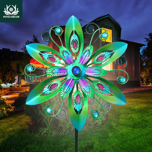 Wind Spinner Solar Garden Decor