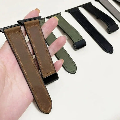 Apple Watch Genuine Leather Band - Stylish Magnetic Strap