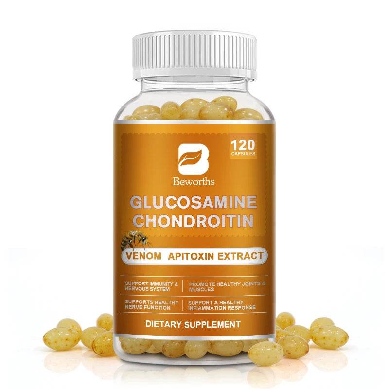 BEWORTHS Glucosamine Chondroitin Bee Venom Extract Capsules for Relieve Joint & Knee Pain Relieve Discomfort of Bones and Joint